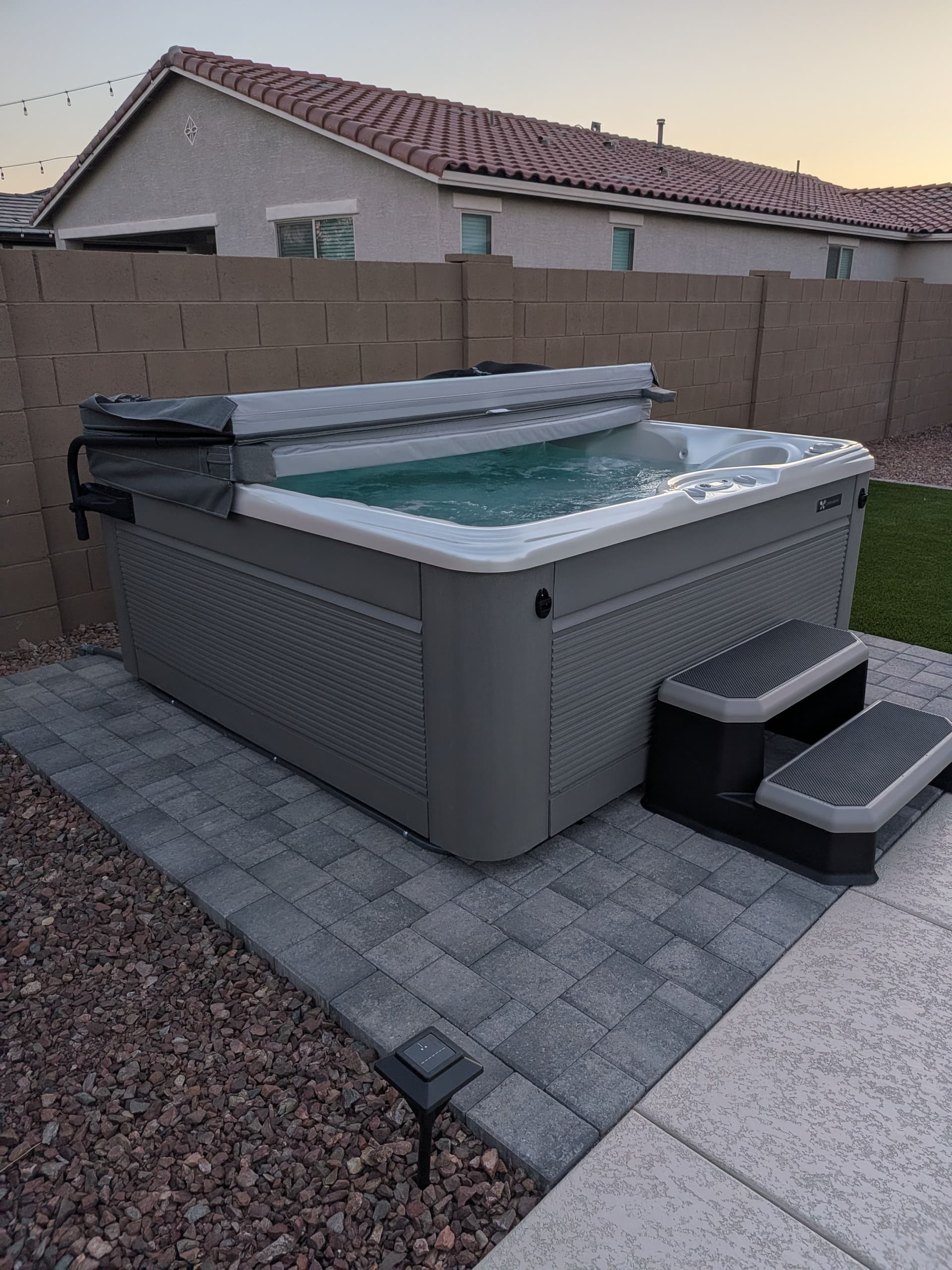 New 240V Circuit Wired for a Backyard Hot Tub Installation image