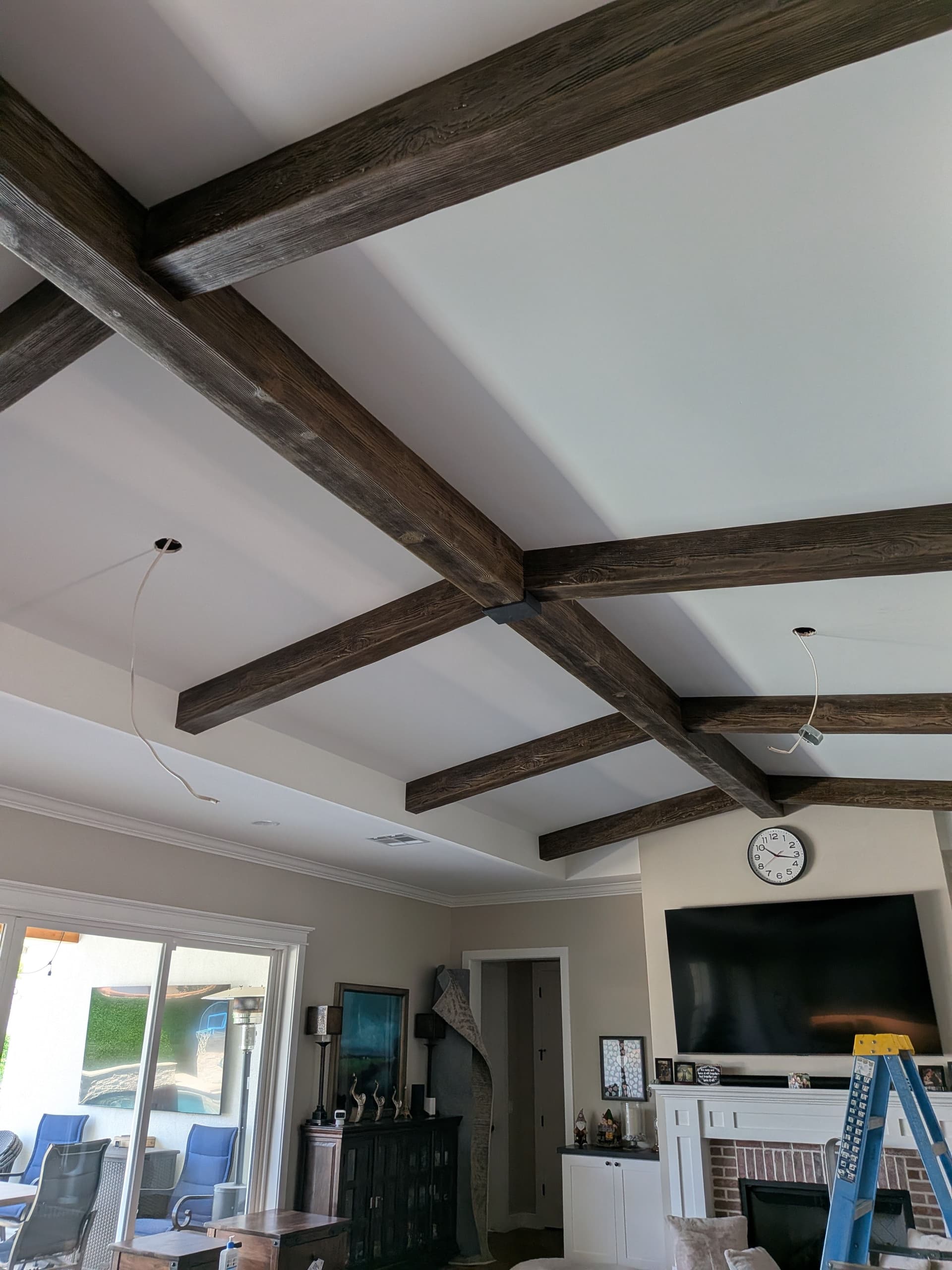 Gallery photos for Two Ceiling Fans Added to a Living Room With Exposed Beams: Image #4